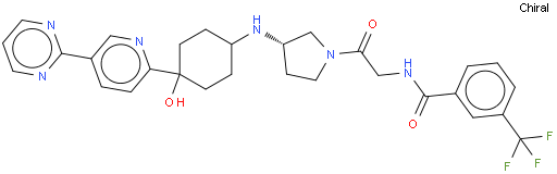 Benzamide, N-​[2-​[(3S)​-​3-​[[trans-​4-​hydroxy-​4-​[5-​(2-​pyrimidinyl)​-​2-​pyridinyl]​cyclohexyl]​amino]​-​1-​pyrrolidinyl]​-​2-​oxoethyl]​-​3-​(trifluoromethyl)​-